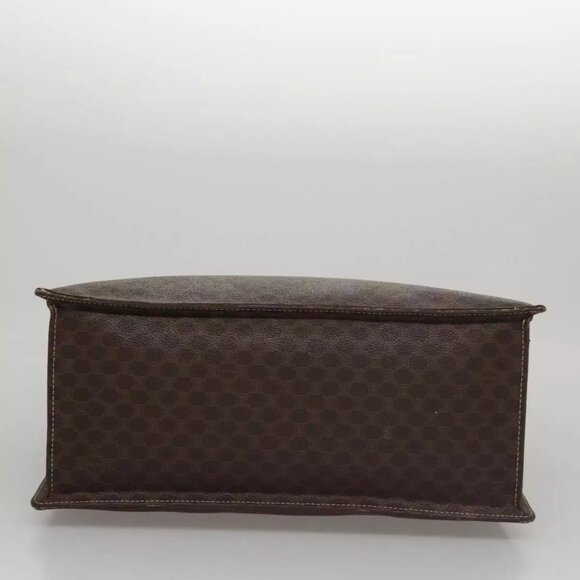 CELINE Macadam Canvas Hand Bag PVC Leather Brown Gold Auth - Picture 6 of 16